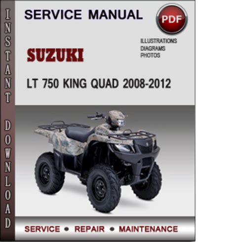 Suzuki king quad 750 service manual pdf - Suzuki 2020 King Quad 500 AXi LT-A500 X / XP / XPX Models . Service / Repair / Workshop Manual . ... Format: PDF. Pages: 658. Quality: Excellent. Please note this manual is from a scan and not from the original digital source. ... Suzuki 2022 King Quad 750 SE Service Manual Was: $27.95 Now: $23.76 ...